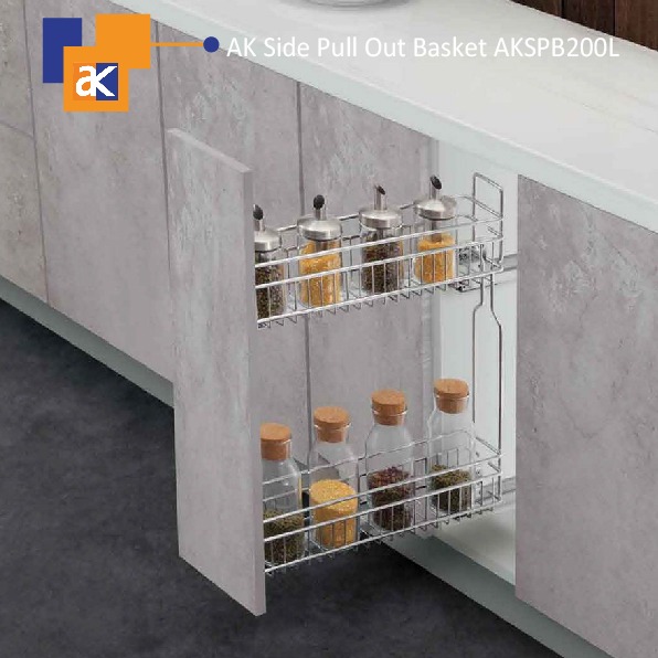 Ak Soft Close Side Pull Out Basket - 200Mm - 150X470X550